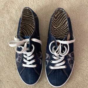 Coach denim laced sneakers sz 10